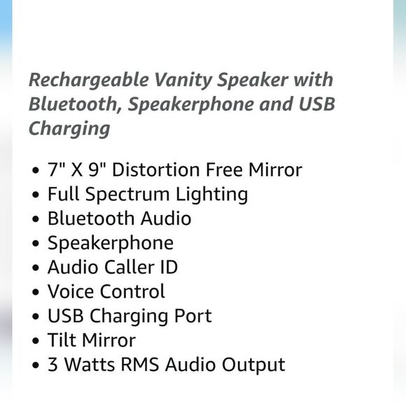 IHome Reflect Mirror, Bluetooth Speaker, LED Lights Adjustable Vanity Mirror - Picture 10 of 16